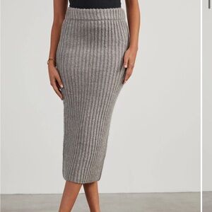 NWT Marciana Knit Midi Skirt - Grey